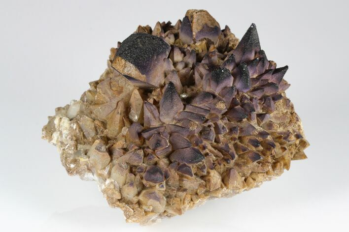 Calcite Crystals Coated With Purple (Yttrofluorite?) Fluorite #177664